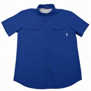Columbia Mens L Utilizer II Shirt Blue Omni-Wick UPF 40 Hiking Fishing Vented